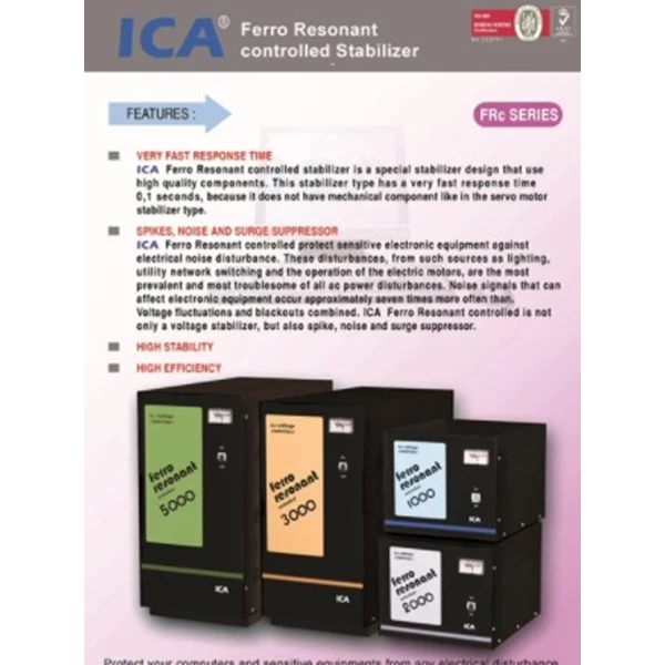 Voltage Stabilizer Listrik ICA FRC-1000 (1000VA - Ferro Resonant Controlled Stabilizer)